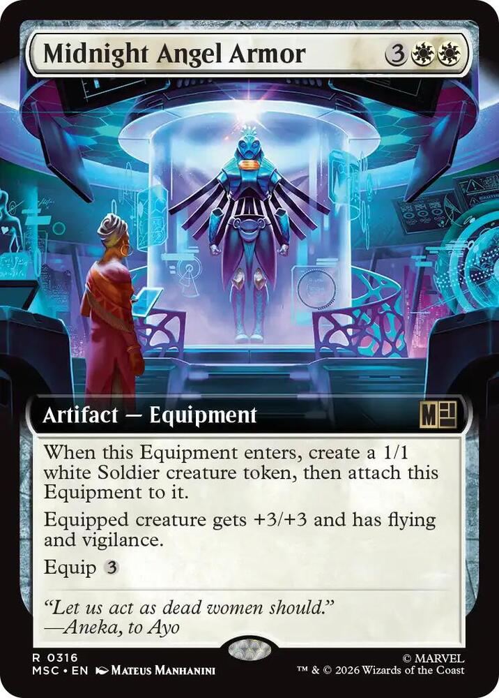 Midnight Angel Armor (Extended Art) [Commander: Marvel Super Heroes] 316