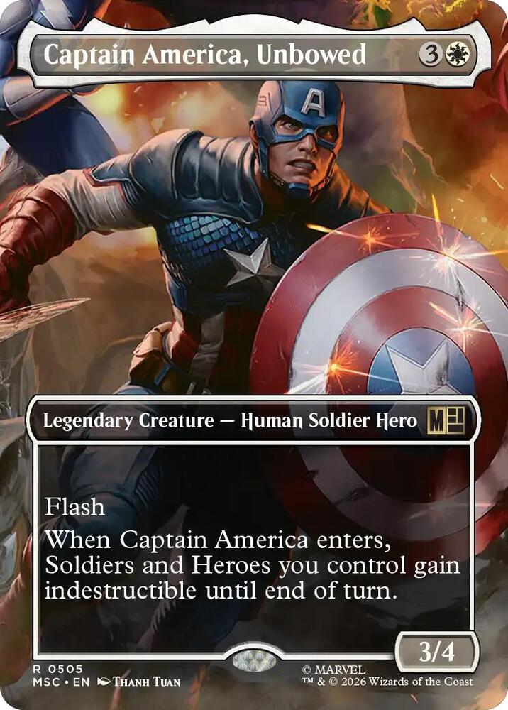 Captain America, Unbowed (Borderless) [Commander: Marvel Super Heroes] 505