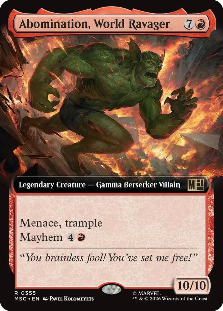 Abomination, World Ravager (Extended Art) [Commander: Marvel Super Heroes] 355