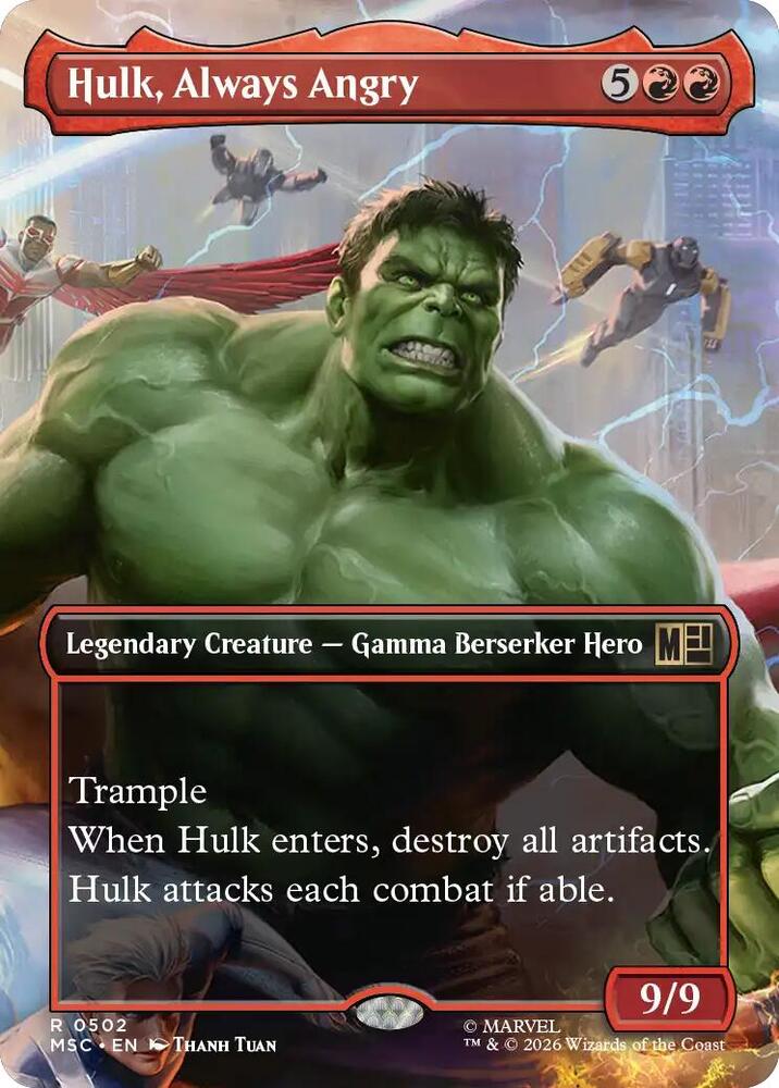 Hulk, Always Angry (Borderless) [Commander: Marvel Super Heroes] 502