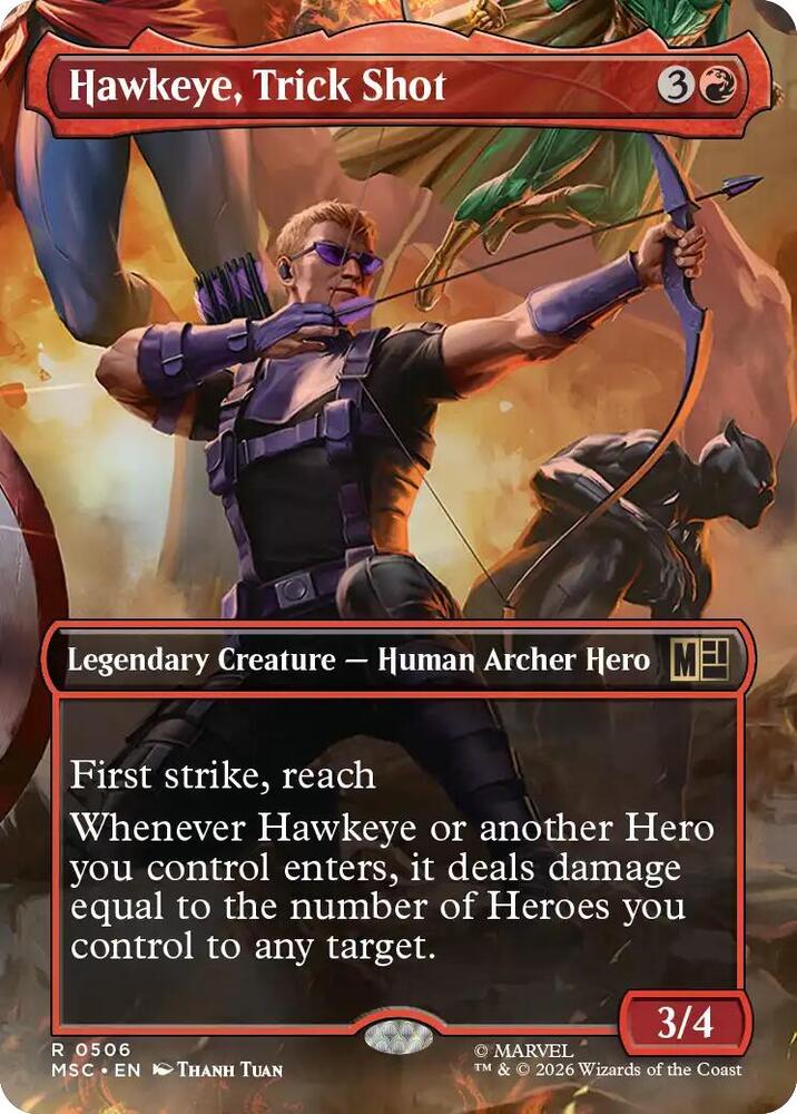 Hawkeye, Trick Shot (Borderless) [Commander: Marvel Super Heroes] 506