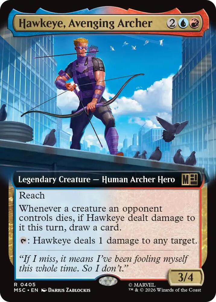 Hawkeye, Avenging Archer (Extended Art) [Commander: Marvel Super Heroes] 405