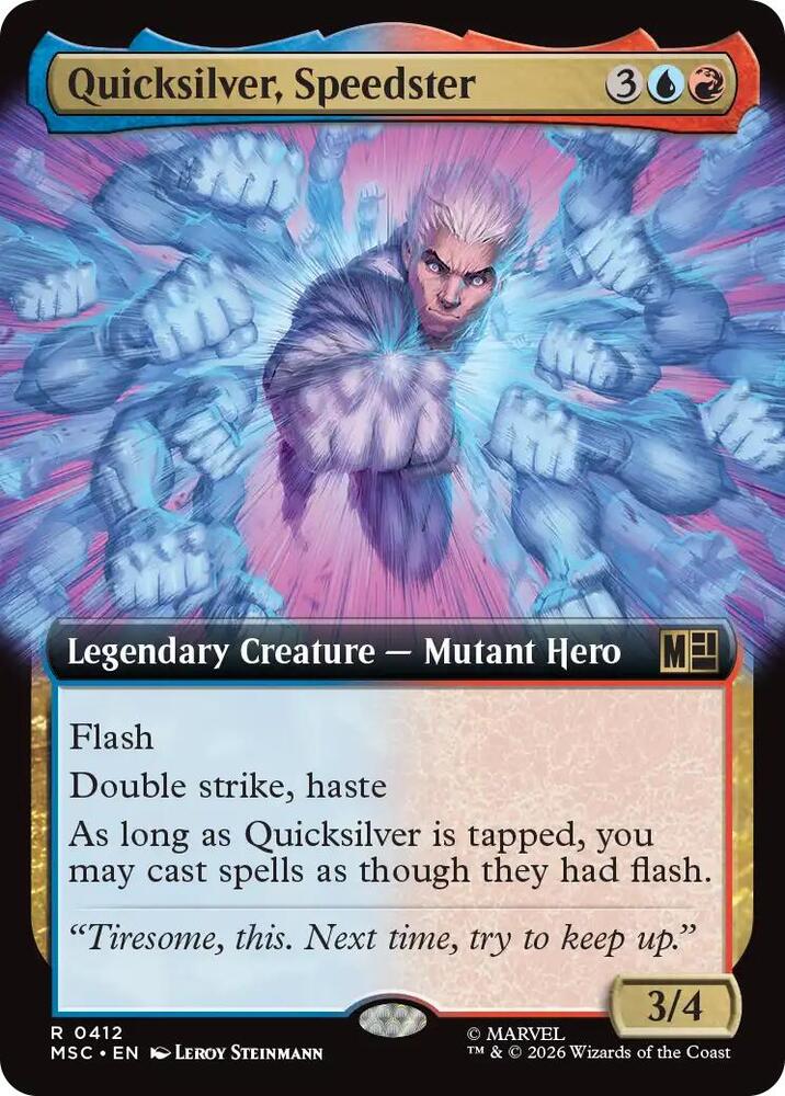 Quicksilver, Speedster (Extended Art) [Commander: Marvel Super Heroes] 412