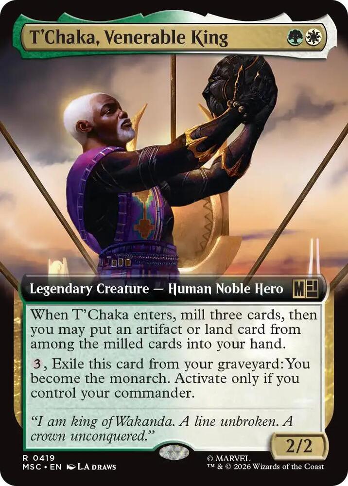 T'Chaka, Venerable King (Extended Art) [Commander: Marvel Super Heroes] 419
