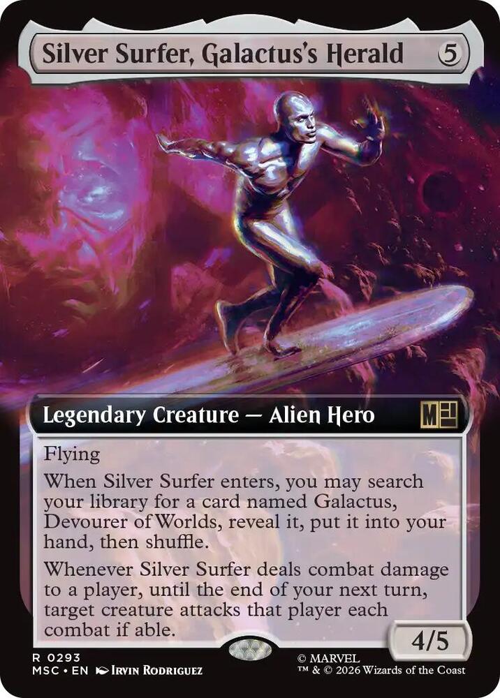 Silver Surfer, Galactus's Herald (Extended Art) [Commander: Marvel Super Heroes] 293