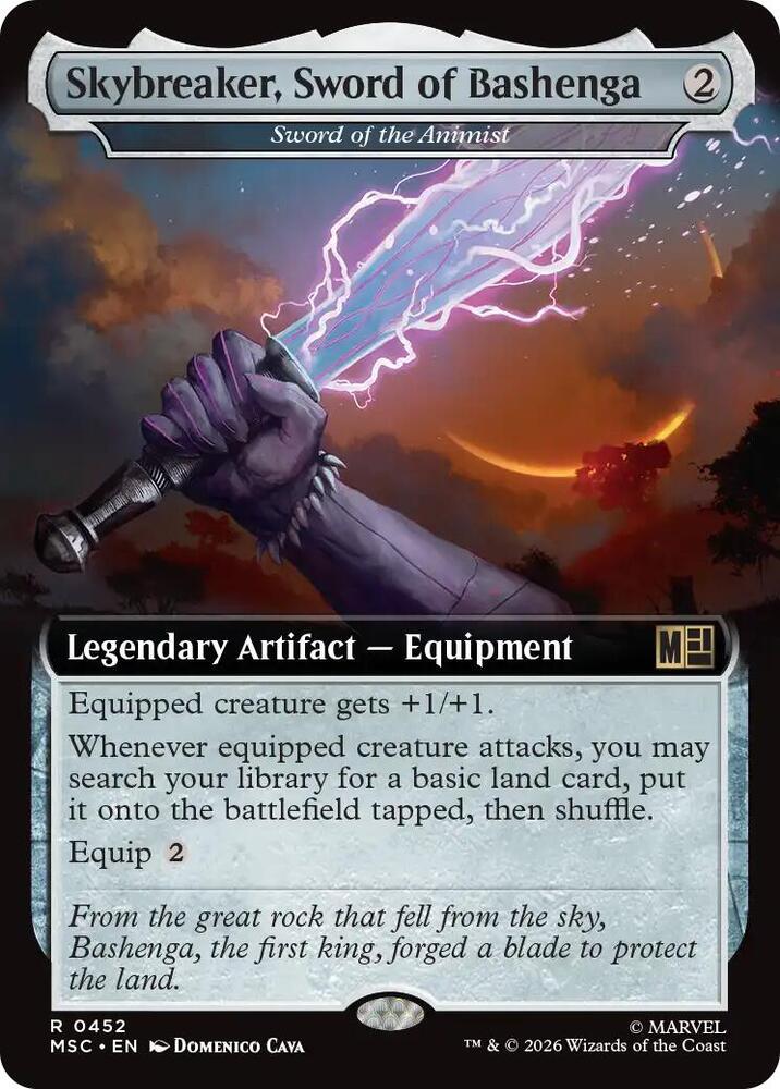 Skybreaker, Sword of Bashenga - Sword of the Animist (Extended Art) [Commander: Marvel Super Heroes] 452