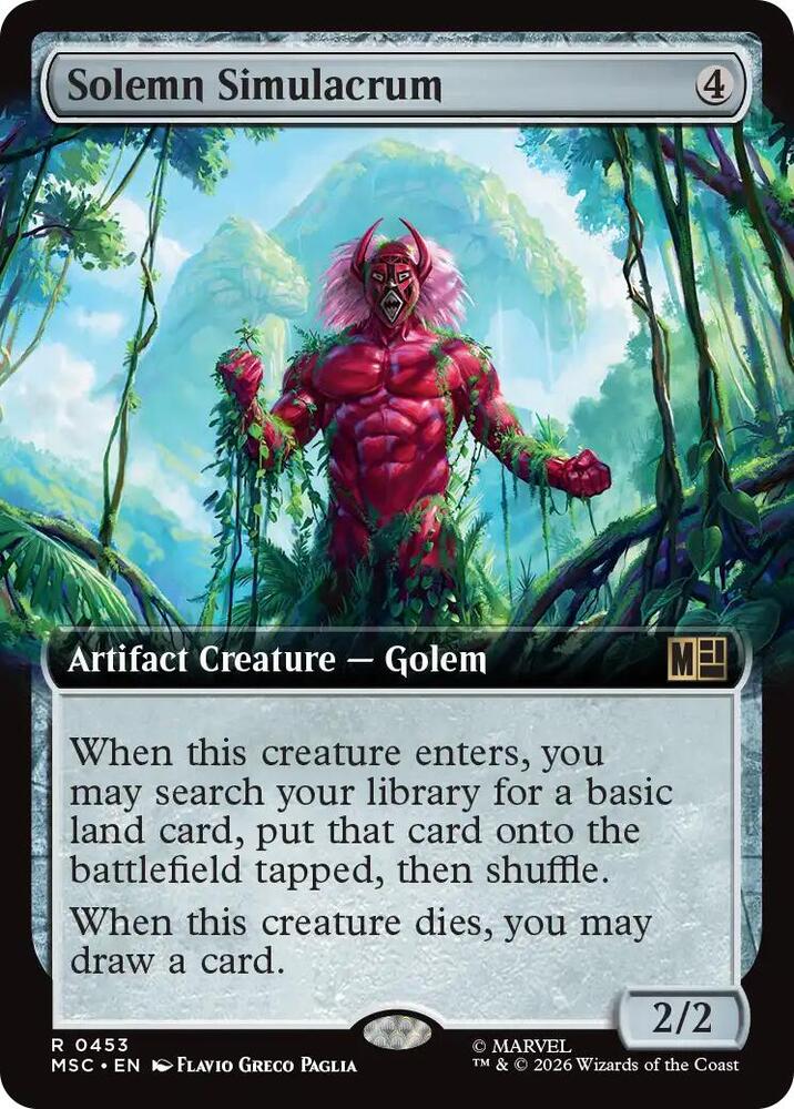Solemn Simulacrum (Extended Art) [Commander: Marvel Super Heroes] 453