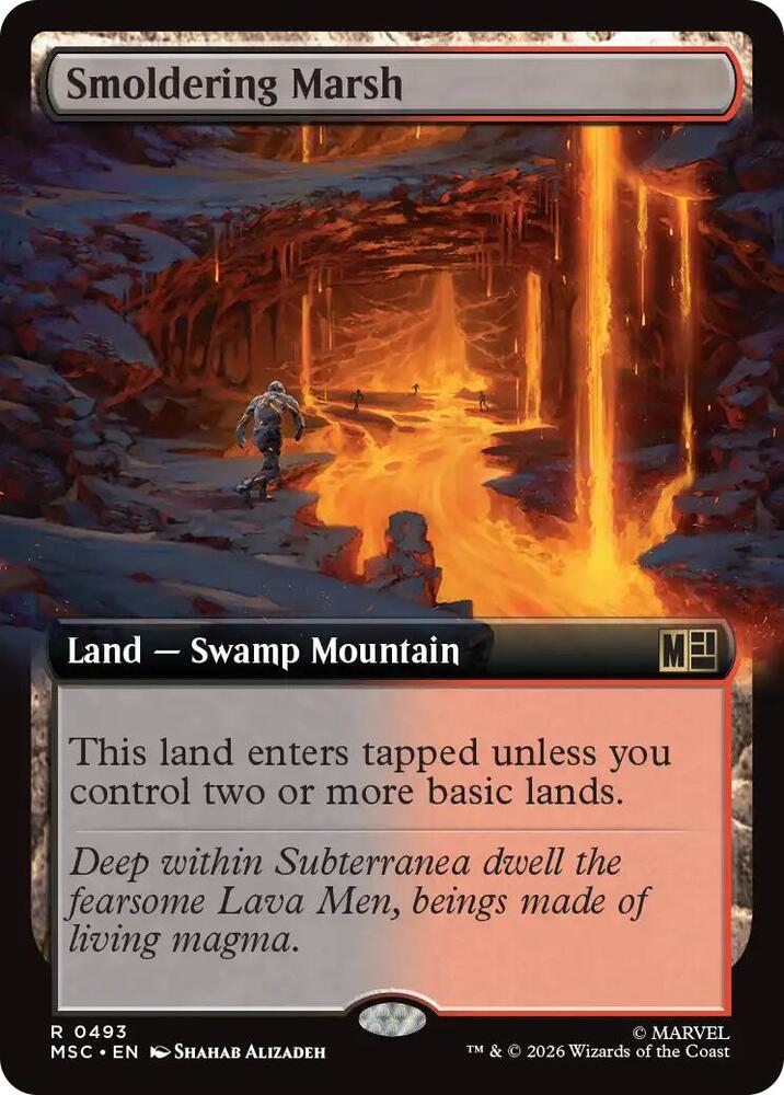 Smoldering Marsh (Extended Art) [Commander: Marvel Super Heroes] 493