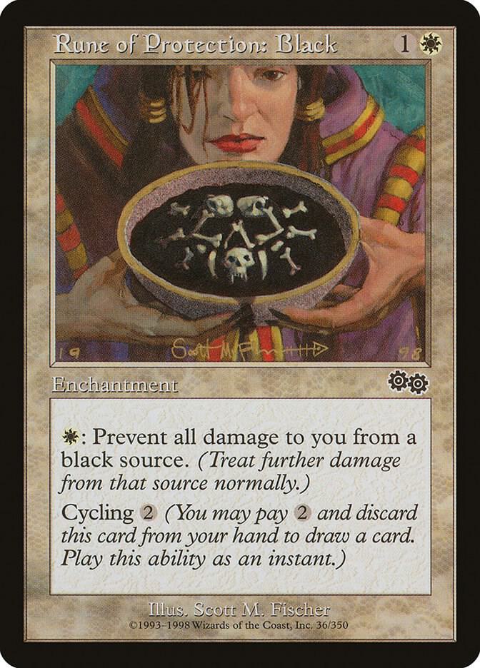 Rune of Protection: Black [Urza's Saga] 36