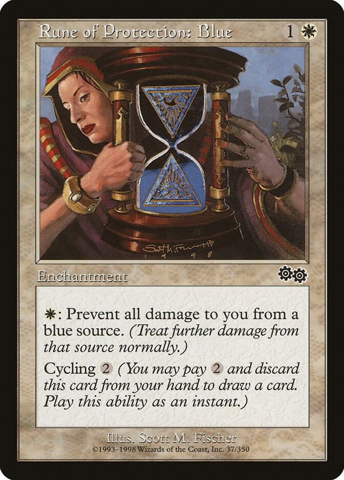 Rune of Protection: Blue [Urza's Saga] 37