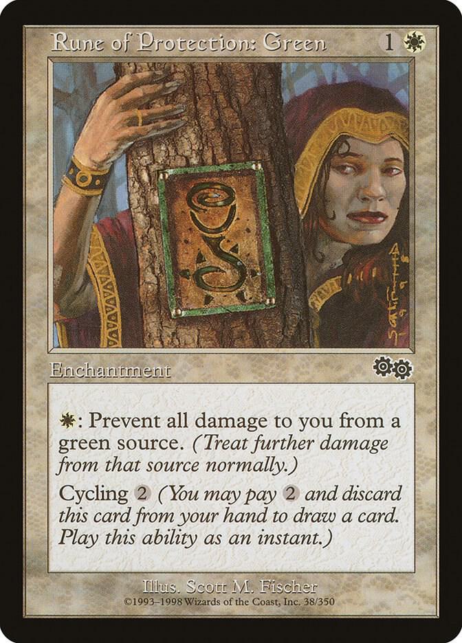 Rune of Protection: Green [Urza's Saga] 38
