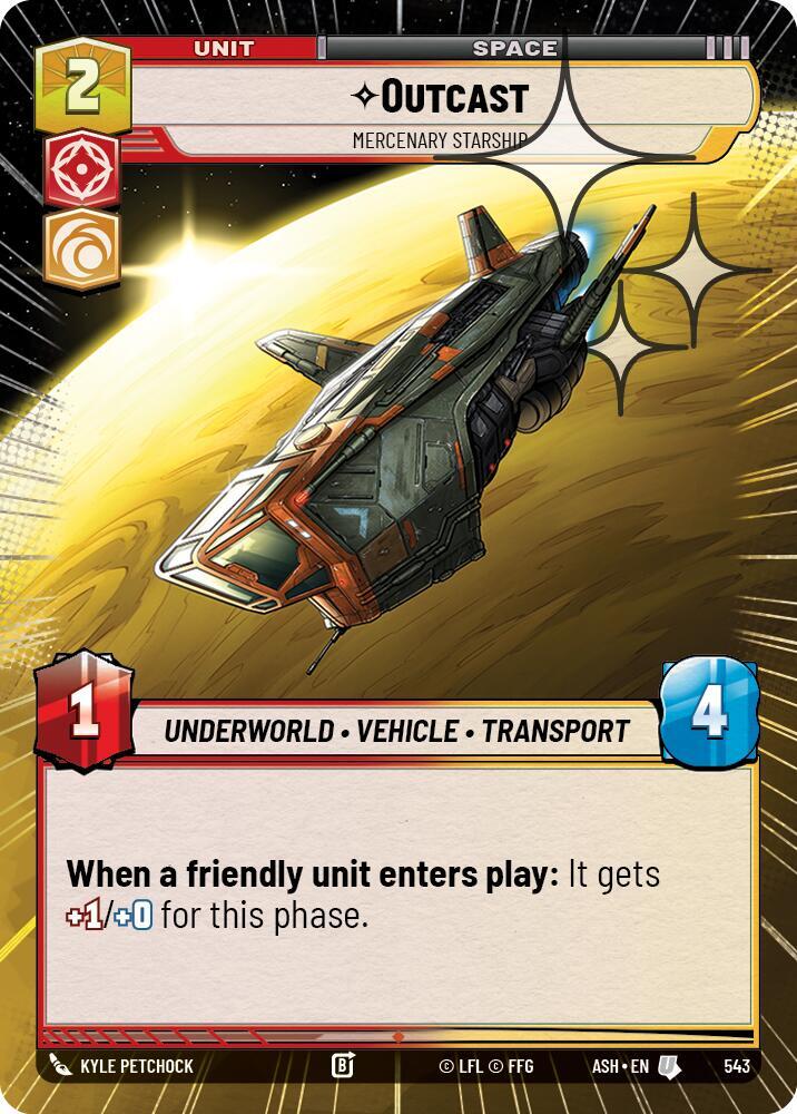 Outcast - Mercenary Starship (Hyperspace Foil) [Ashes of the Empire] 543