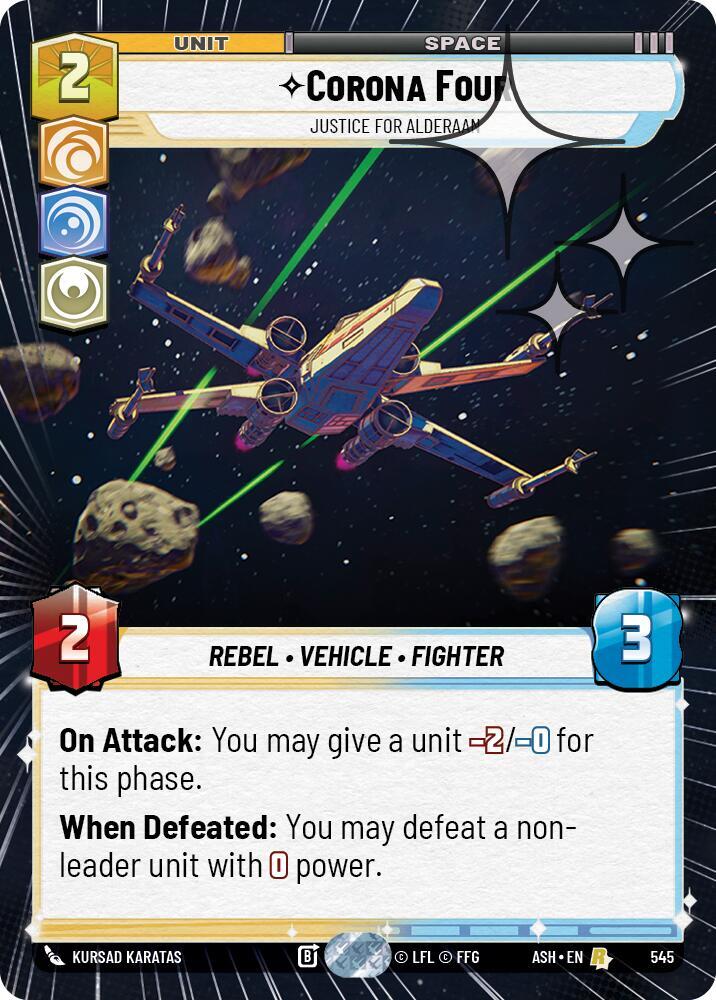 Corona Four - Justice for Alderaan (Hyperspace Foil) [Ashes of the Empire] 545