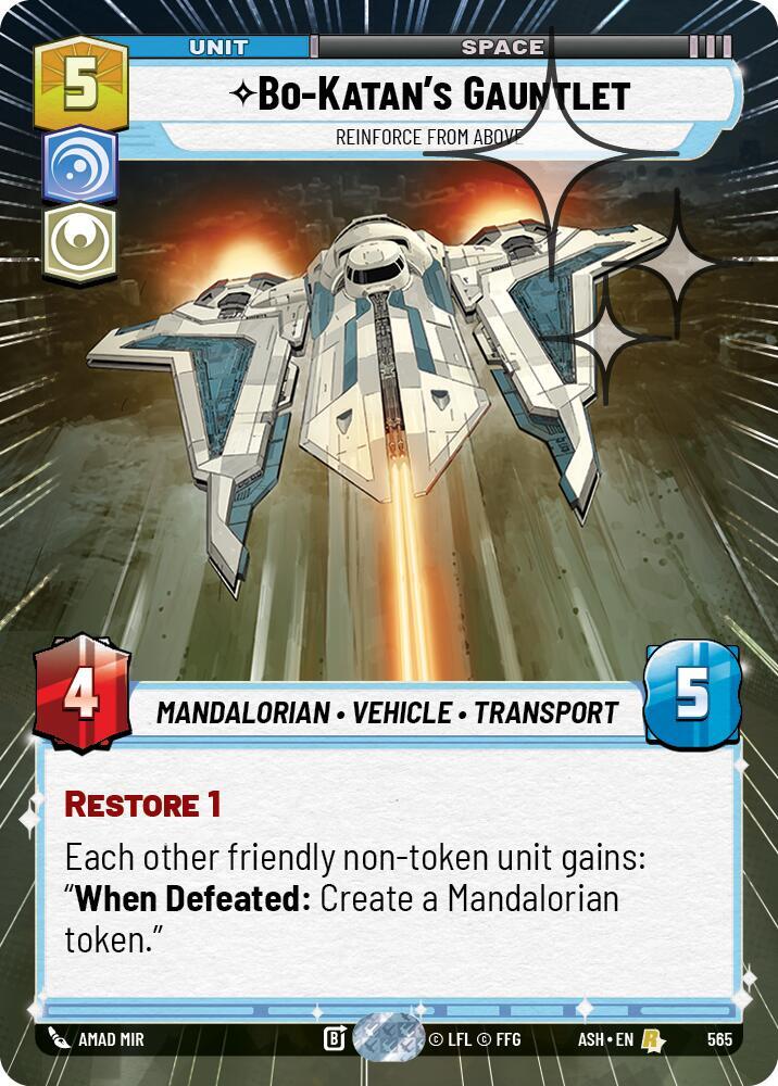 Bo-Katan's Gauntlet - Reinforce from Above (Hyperspace Foil) [Ashes of the Empire] 565