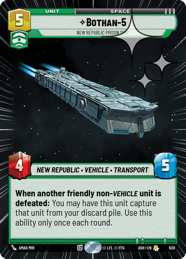 Bothan-5 - New Republic Prison Ship (Hyperspace Foil) [Ashes of the Empire] 630