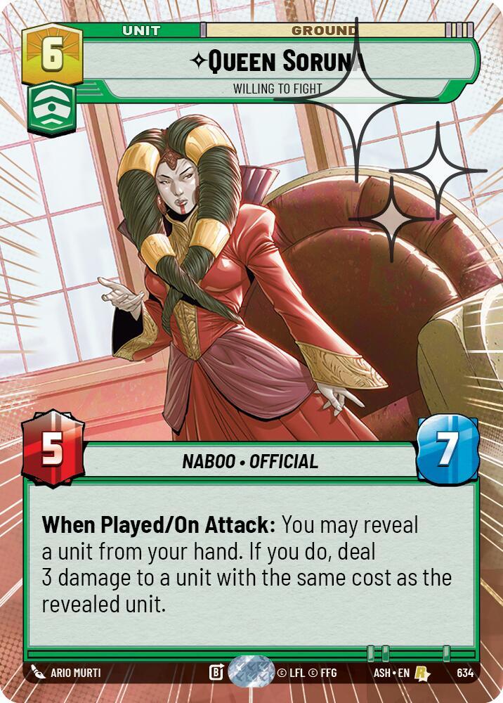 Queen Soruna - Willing to Fight (Hyperspace Foil) [Ashes of the Empire] 634
