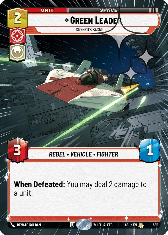 Green Leader - Crynyd's Sacrifice (Hyperspace Foil) [Ashes of the Empire] 655