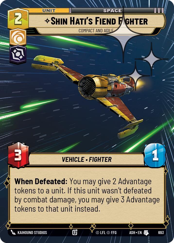 Shin Hati's Fiend Fighter - Compact and Agile (Hyperspace Foil) [Ashes of the Empire] 693