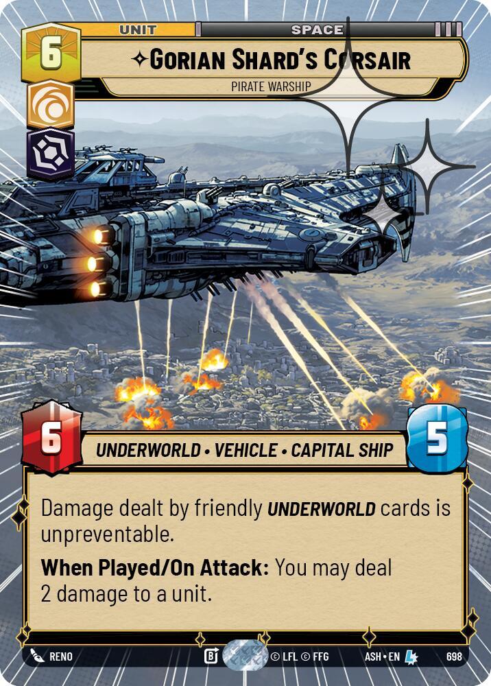 Gorian Shard's Corsair - Pirate Warship (Hyperspace Foil) [Ashes of the Empire] 698