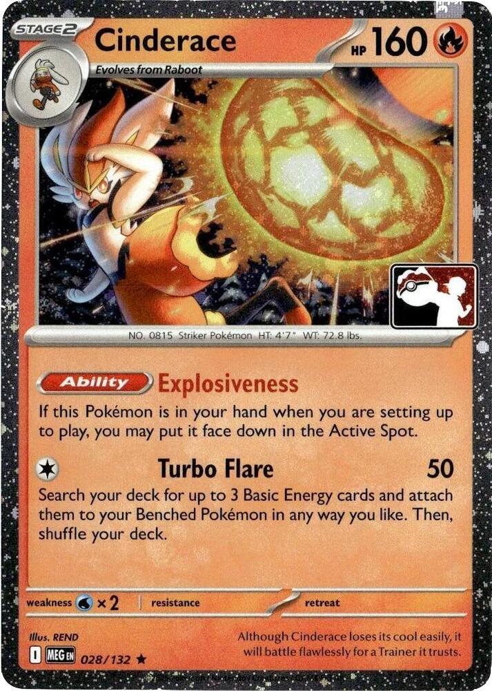 Cinderace - 028/132  (Cosmos Holo) [Prize Pack Series Cards] 028/132