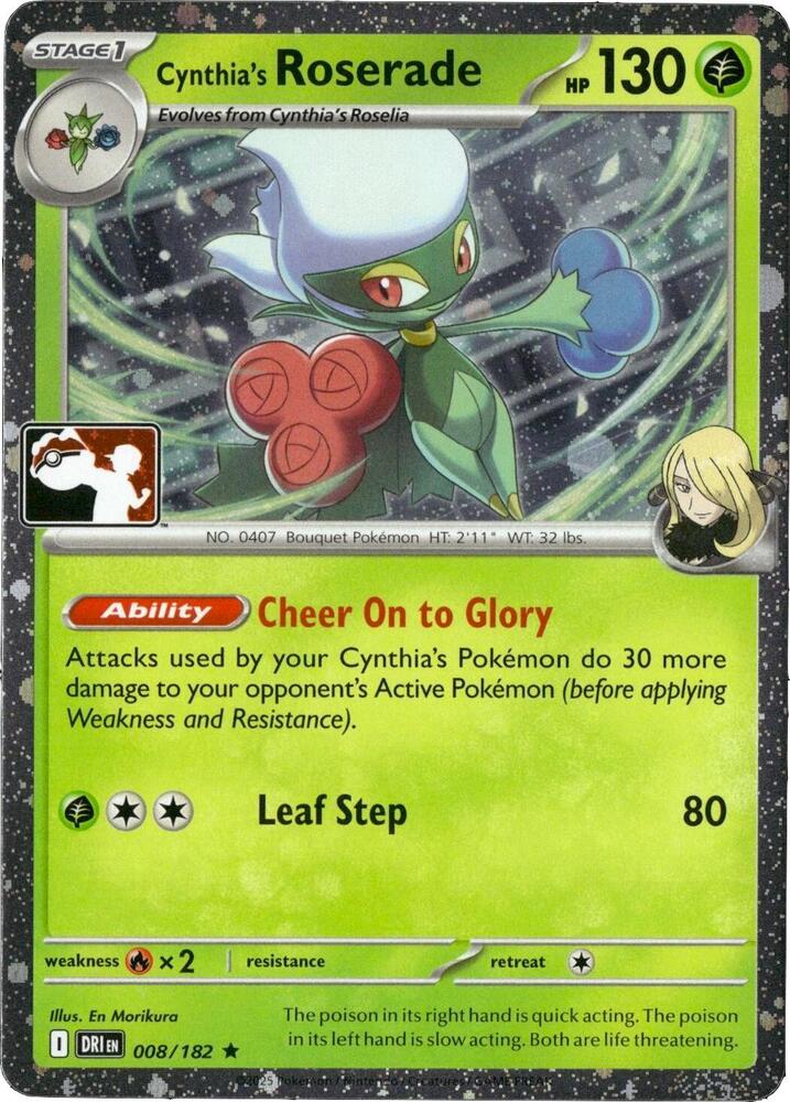 Cynthia's Roserade - 008/182 (Cosmos Holo) [Prize Pack Series Cards] 008/182