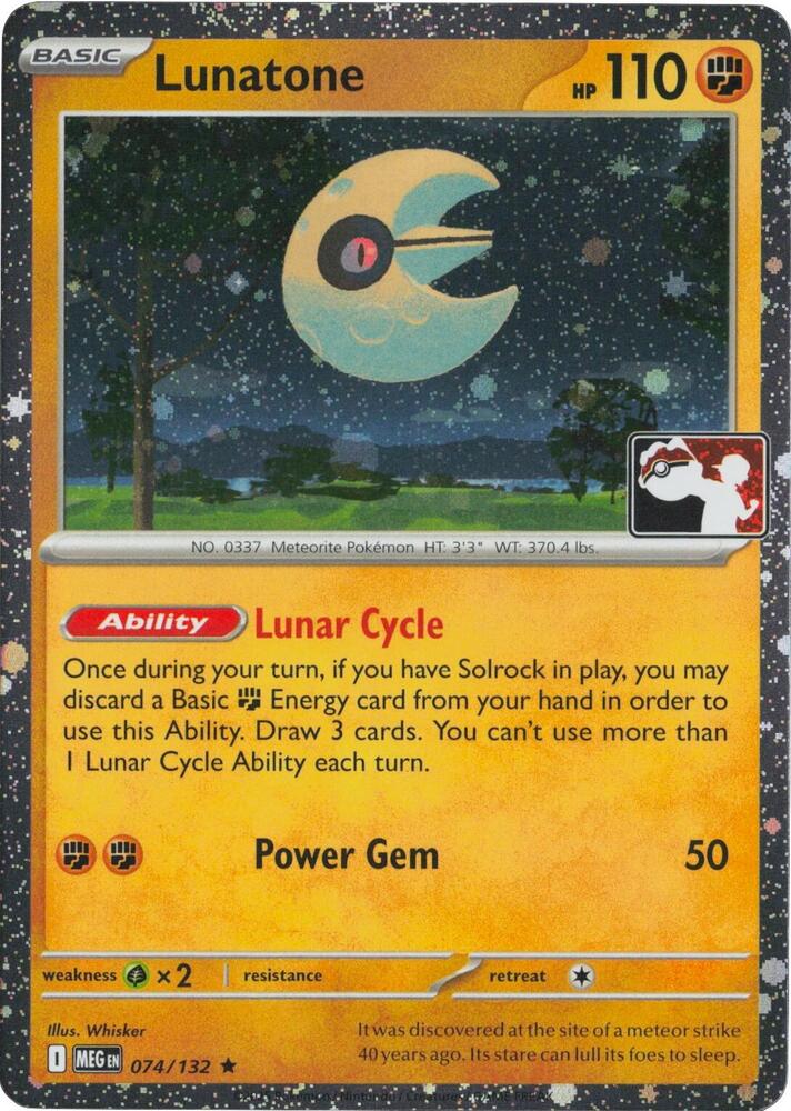 Lunatone - 074/132 (Cosmos Holo) [Prize Pack Series Cards] 074/132
