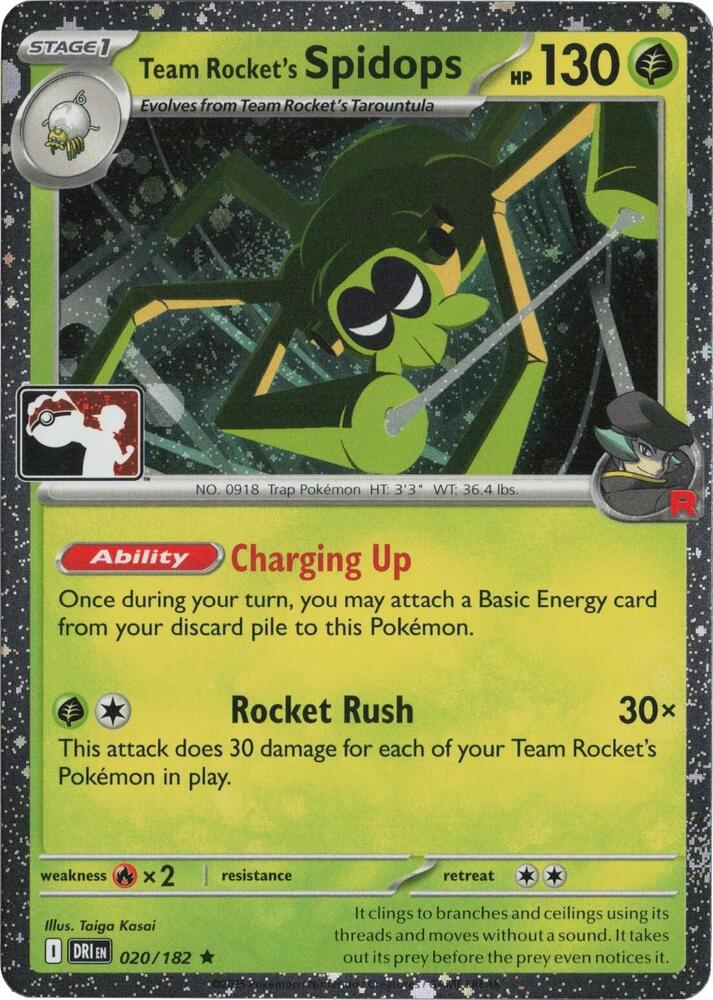 Team Rocket's Spidops - 020/182 (Cosmos Holo) [Prize Pack Series Cards] 020/182