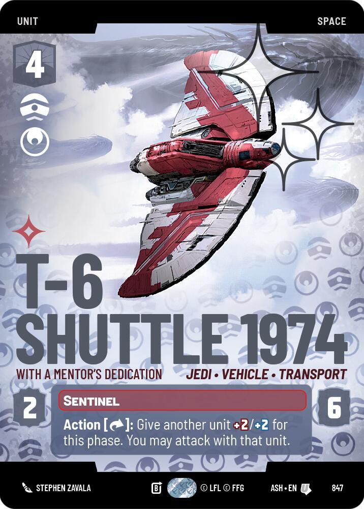 T-6 Shuttle 1974 - With a Mentor's Dedication (Prestige Foil) [Ashes of the Empire] 847