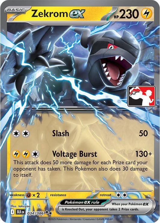 Zekrom ex - 034/086 (Right Stamp) [Prize Pack Series Cards] 034/086