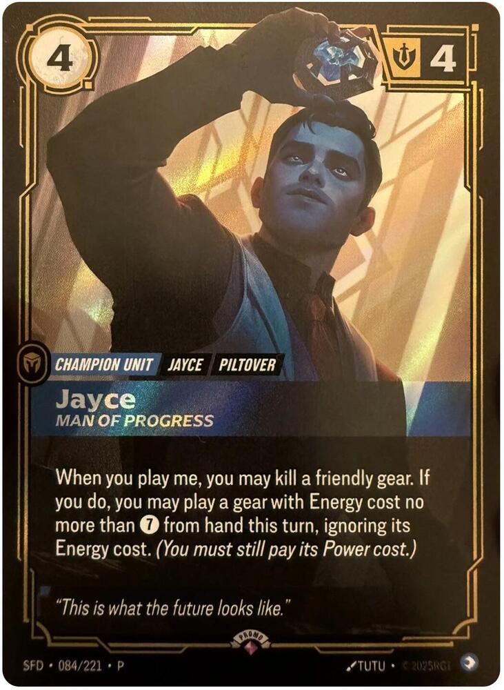 Jayce, Man of Progress [Riftbound Organized Play Promotional Cards] 084/221