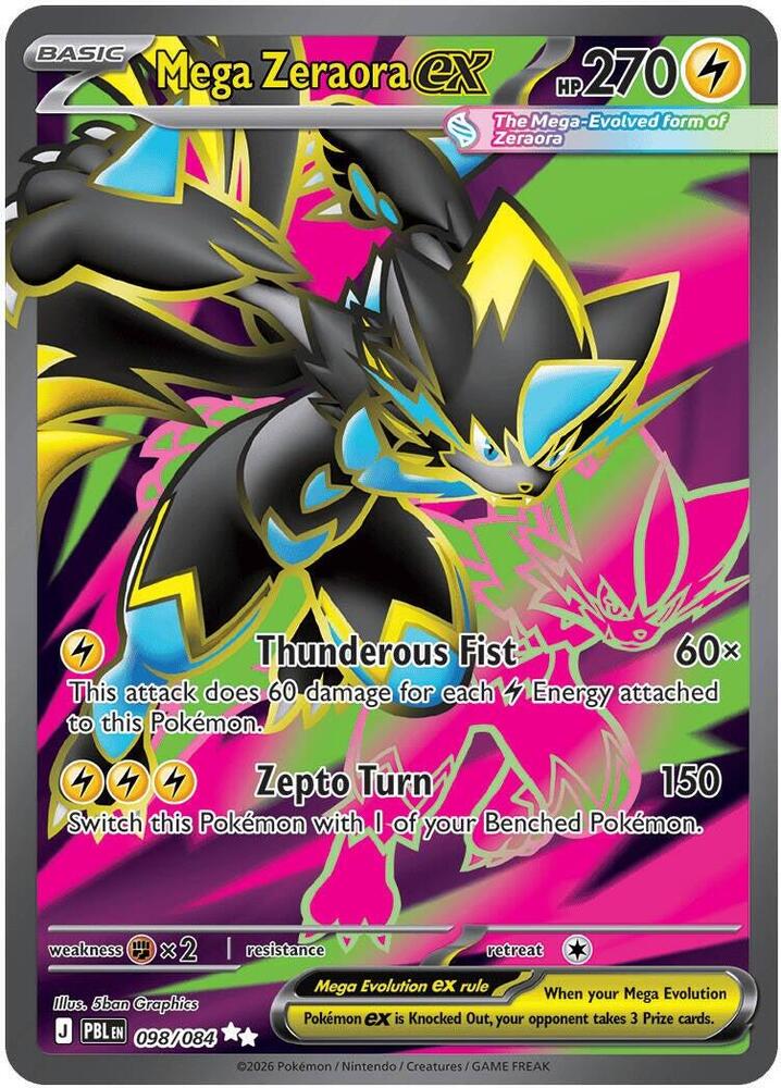 Mega Zeraora ex - 098/084 [ME05: Pitch Black] 098/084