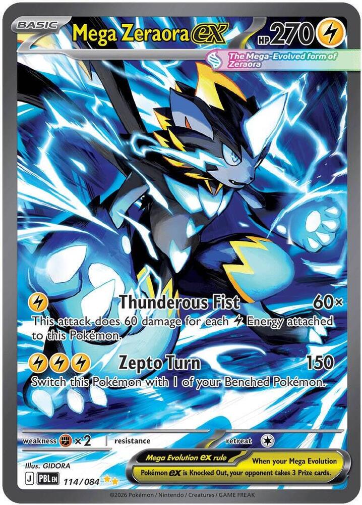 Mega Zeraora ex - 114/084 [ME05: Pitch Black] 114/084