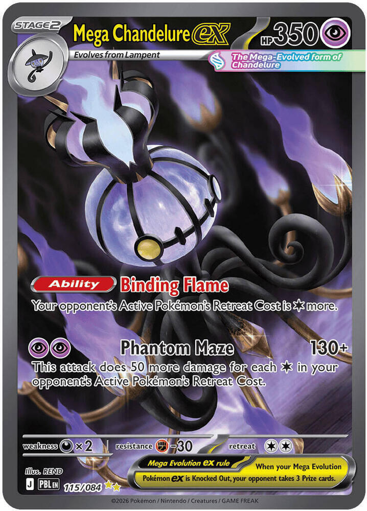 Mega Chandelure ex - 115/084 [ME05: Pitch Black] 115/084