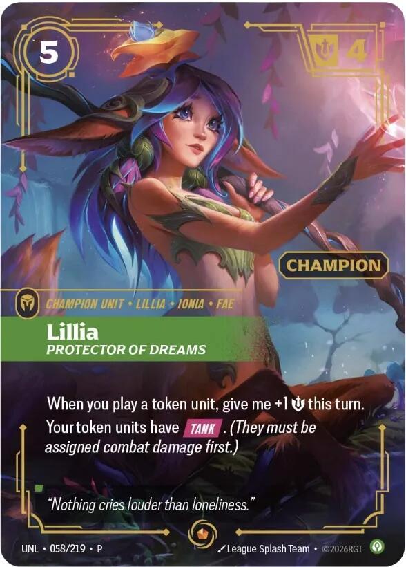 Lillia, Protector of Dreams (Champion) [Riftbound Organized Play Promotional Cards] 058/219