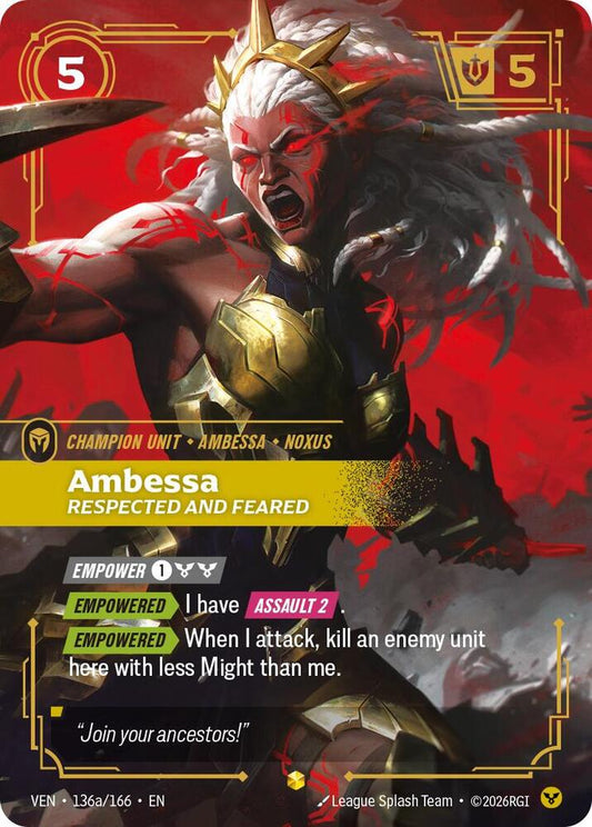 Ambessa - Respected and Feared (Alternate Art) [Vendetta] 136a/166