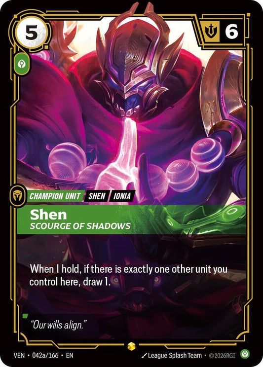 Shen - Scourge of Shadows (Alternate Art) [Vendetta] 042a/166