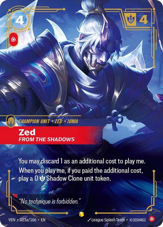 Zed - From the Shadows (Alternate Art) [Vendetta] 023a/166