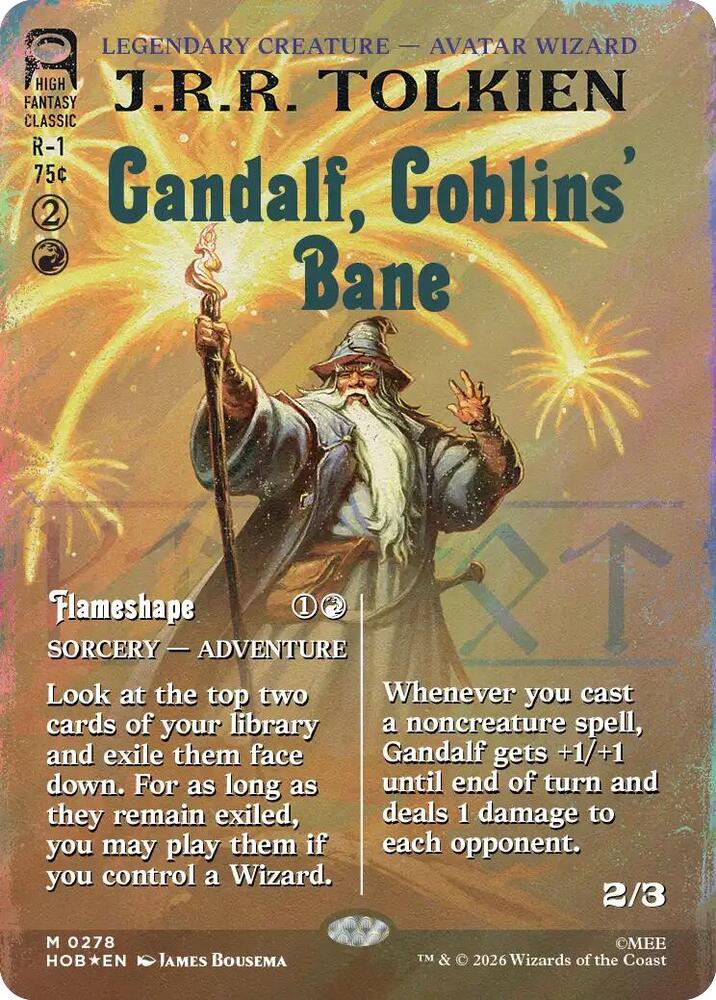 Gandalf, Goblins' Bane (Borderless) (Surge Foil) [The Hobbit] 278