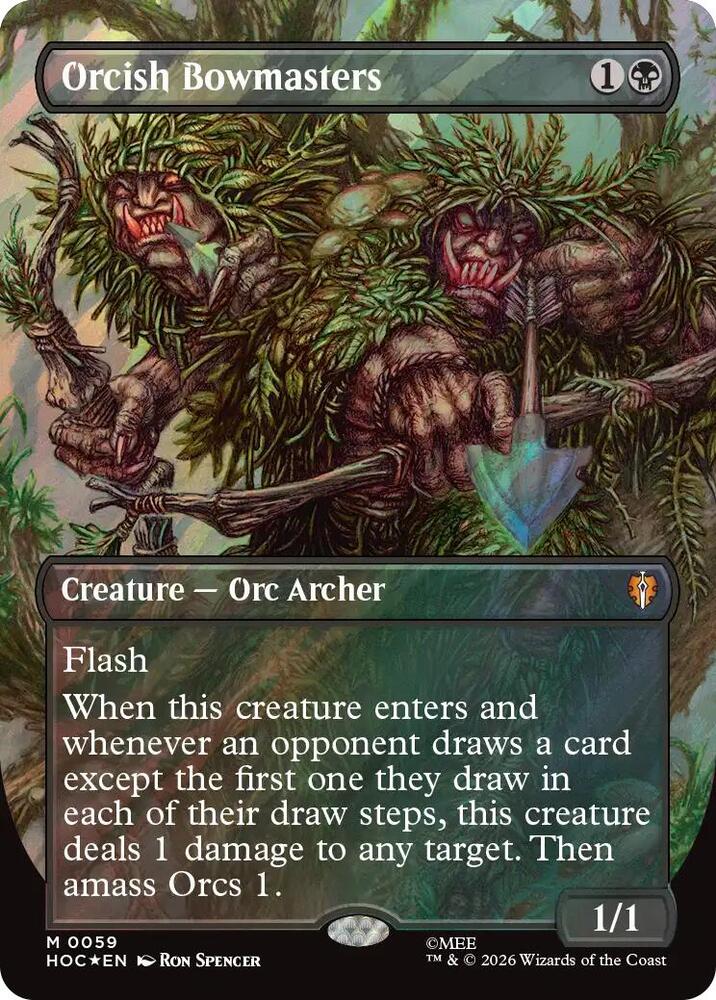 Orcish Bowmasters (Borderless) (Surge Foil) [The Hobbit: Eternal-Legal] 59
