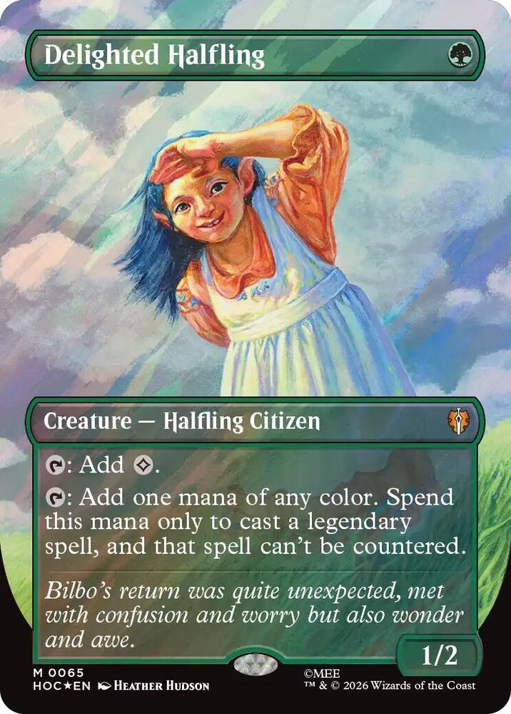 Delighted Halfling (Borderless) (Surge Foil) [The Hobbit: Eternal-Legal] 65