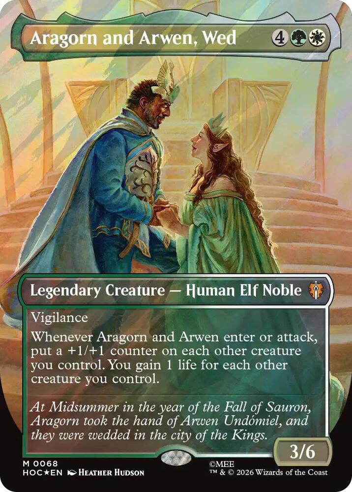 Aragorn and Arwen, Wed (Borderless) (Surge Foil) [The Hobbit: Eternal-Legal] 68