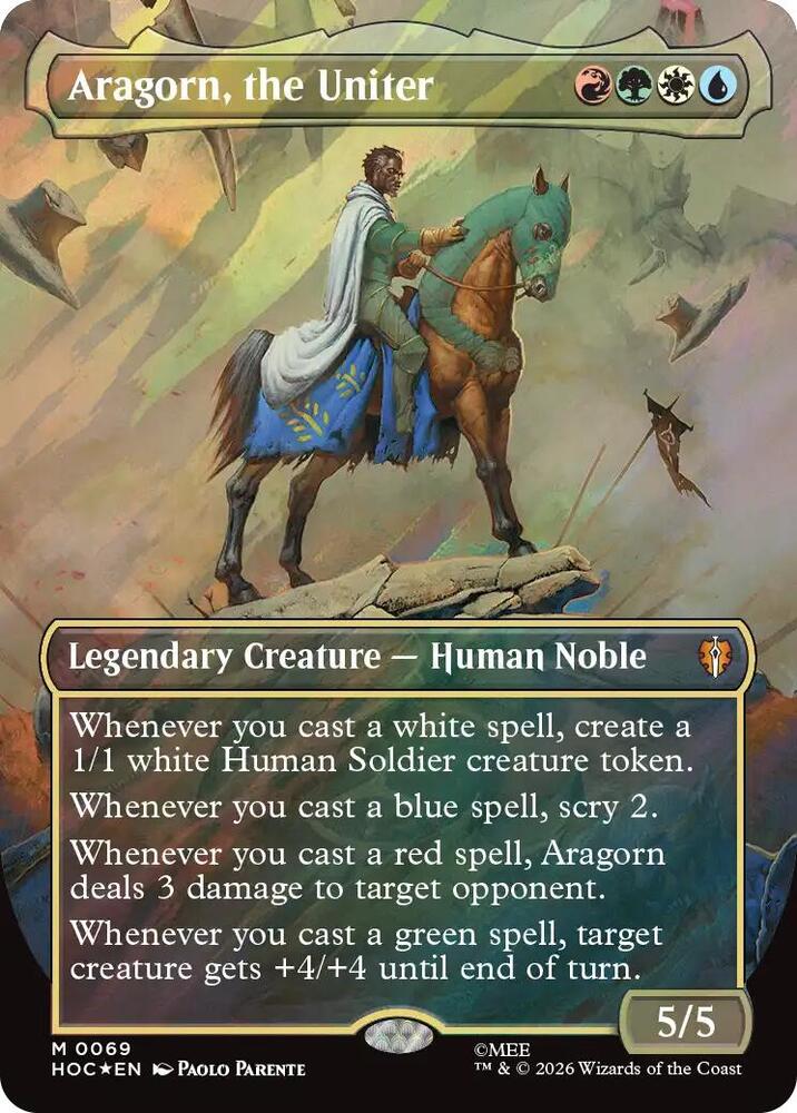 Aragorn, the Uniter (Borderless) (Surge Foil) [The Hobbit: Eternal-Legal] 69