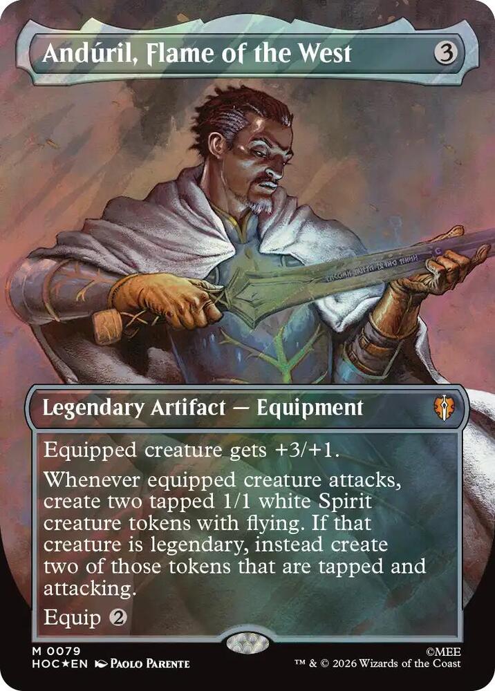 Anduril, Flame of the West (Borderless) (Surge Foil) [The Hobbit: Eternal-Legal] 79