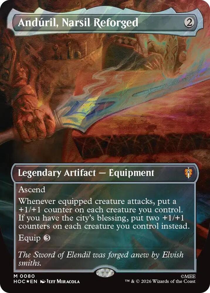 Anduril, Narsil Reforged (Borderless) (Surge Foil) [The Hobbit: Eternal-Legal] 80