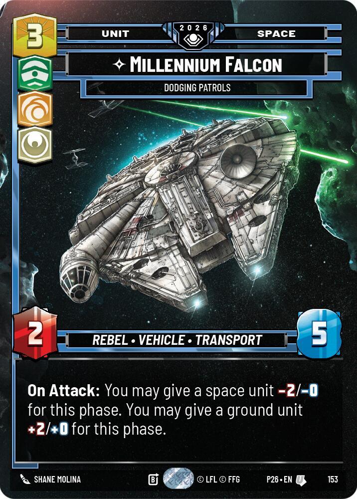 Millennium Falcon - Dodging Patrols (Prize Wall) (Foil) [Galactic Championship 2026] 153