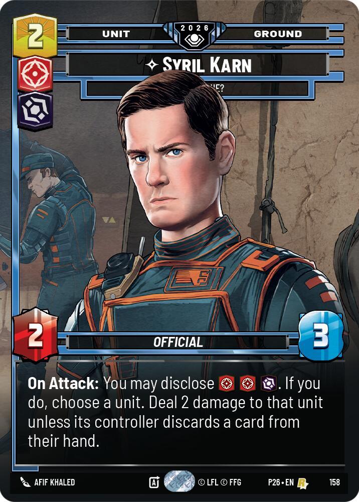 Syril Karn - Where Is He? (Prize Wall) (Foil) [Galactic Championship 2026] 158