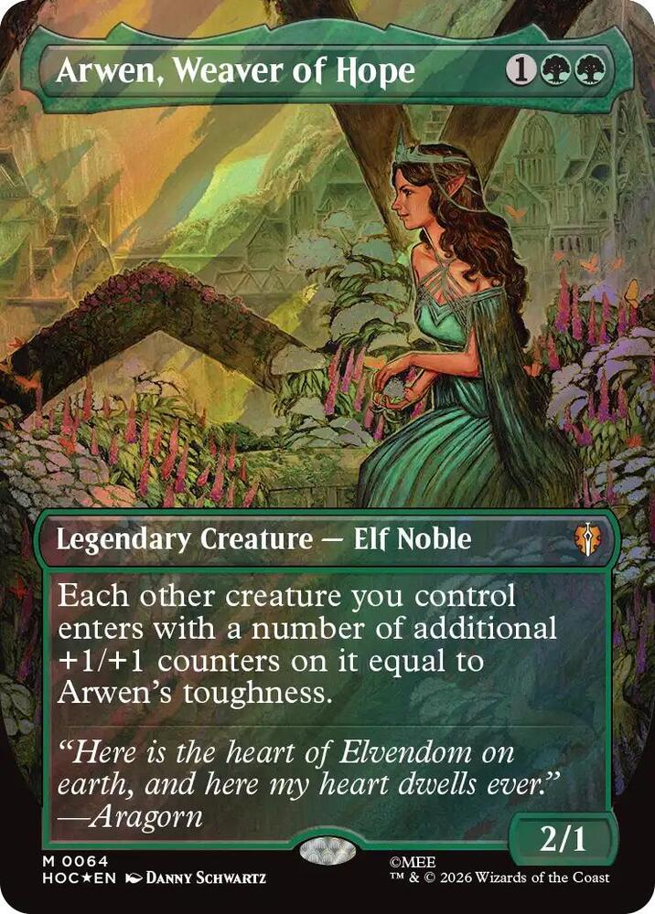 Arwen, Weaver of Hope (Borderless) (Surge Foil) [The Hobbit: Eternal-Legal] 64