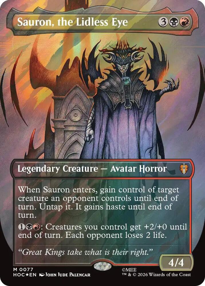 Sauron, the Lidless Eye (Borderless) (Surge Foil) [The Hobbit: Eternal-Legal] 77