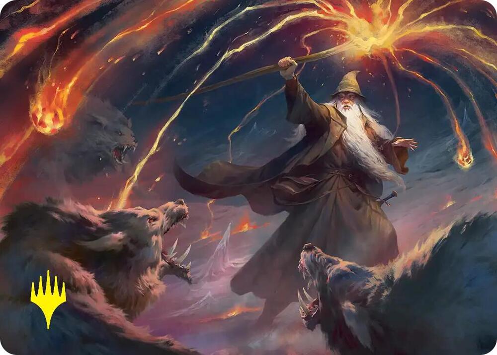 Gandalf, Shadow's Foe Art Card (Gold-Stamped) [Art Series: The Hobbit] 46