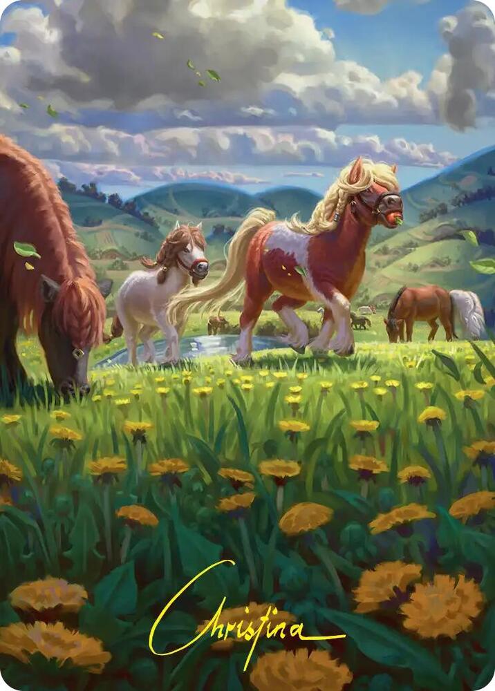 Troop of Ponies Art Card (Gold-Stamped Signature) [Art Series: The Hobbit] 1